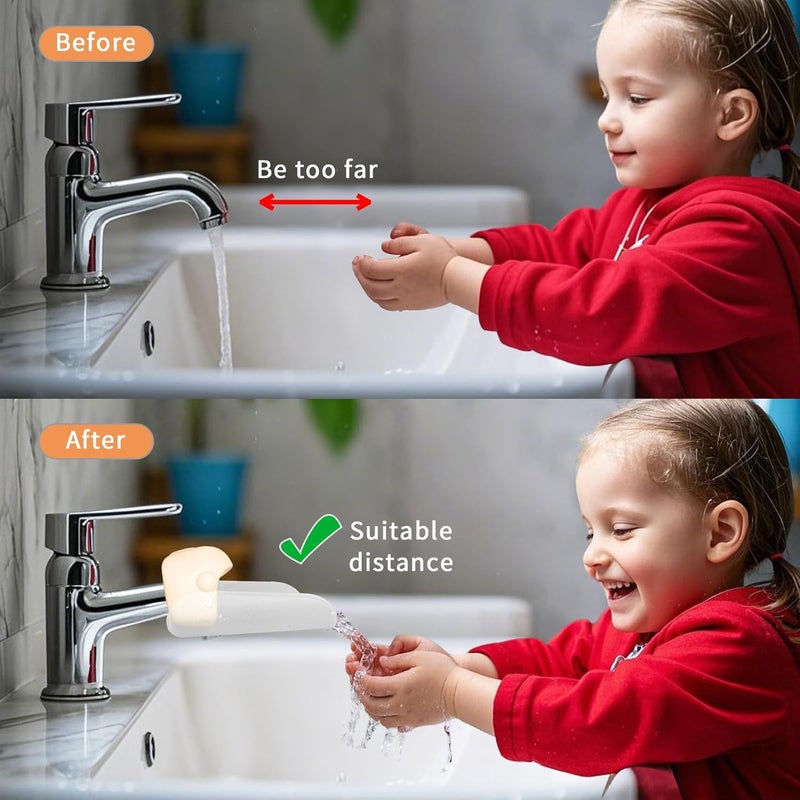 KOMIDK Faucet Extender for Bathroom Sink Faucet Extender for Toddlers Bathroom Sink Kitchen Bathtub (Apricot) - Image 5